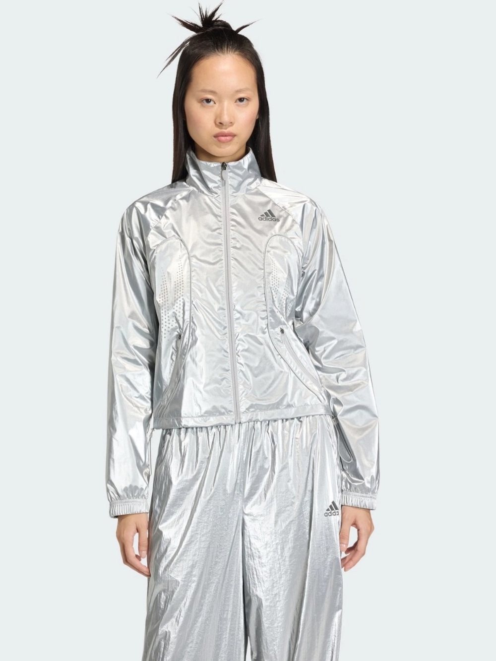 adidas Silver Metallic Track Jacket